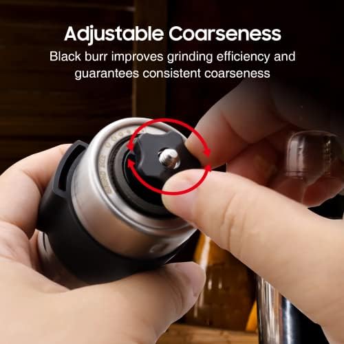 Manual Coffee Grinder & Espresso WDT Tool,Hand Ceramic Burrs Grinder with Cleaning Brush,304 Stainless Steel Distribution Tool for Barista,10x0.25mm,10x0.4mm,8 Needle Espresso Stirrer - Image 4