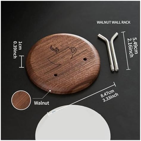 Walnut Wood Coffee Bottomless Portafilter Wall Rack With Adhesive Handle Hanger Bottom Spout Filter Holder Tools，Closely Fit - Image 3