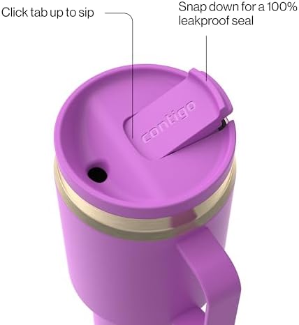 Contigo SnapSeal 30 oz Stainless Steel Vacuum-Insulated Tumbler with Handle & Reusable Straw, Leakproof AutoClose Lid, Cup Holder Friendly, BPA-Free & Lead-Free, Dishwasher Safe - Image 2
