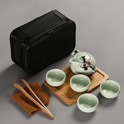Ceramic Porcelain Kung Fu Travel Tea Set 3/5 Pcs Bag Box - Image 2