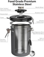 Veken Coffee Canister with Window,Airtight Stainless Steel Container,22OZ - Image 6