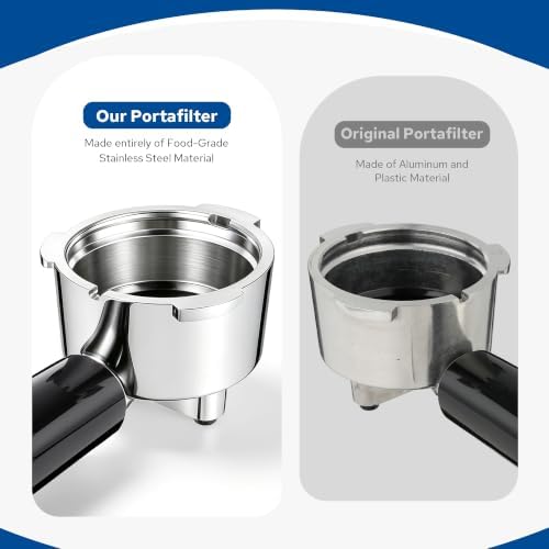 51mm Stainless Steel Portafilter Set for CASABREWS CM5418, 5418 PRO, 3700 Essential/3700Pro and Gevi Espresso Machines, 3 Ears Portafilter with 2 Pressurized Stainless Steel Filter Baskets - Image 4