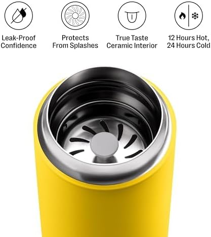 Fellow Carter Move Ceramic Lined Travel Mug 16 oz - Leak-Proof Lid - Image 2