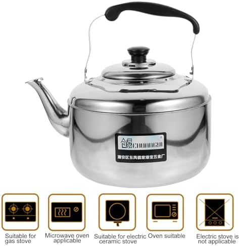 6L Stainless Steel Whistling Tea Kettle for Stovetop and Induction, Large Capacity Teapot with Handle, Efficient Heating for Gas and Electric Cookers - Image 5