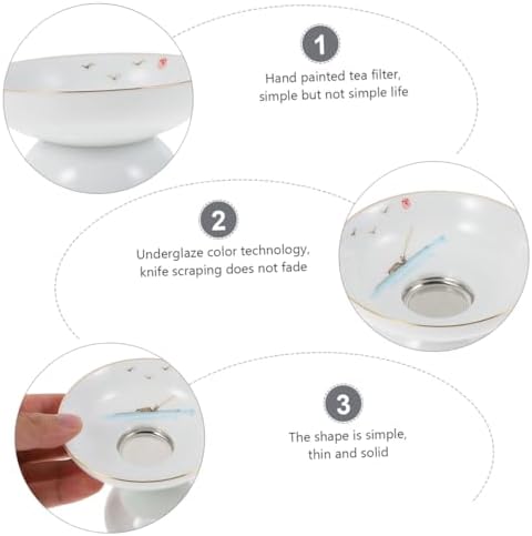 Ceramic Tea Infuser with Stand Holder for Home Office Tea Filtering - Image 5