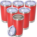 20oz Tumbler Insulated Tumblers Vacuum Coffee Mug with Lid Red 6Pack by Unknown