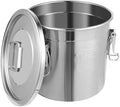 5.5Gal 304 Stainless Steel Airtight Canister,Metal Bucket Large Stainless Steel Canisters - Locking Clamp & Airtight Lids - Dog Food/Bird Seed/Coffee Storage Container by YPCDTL01
