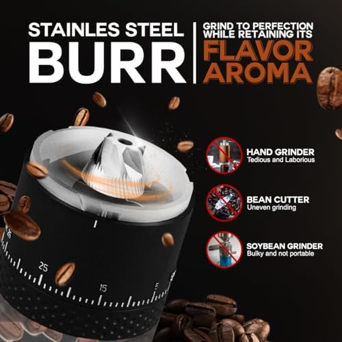 Burr Coffee Grinder - Portable Espresso Grinder for Travel, Camping - Image 5