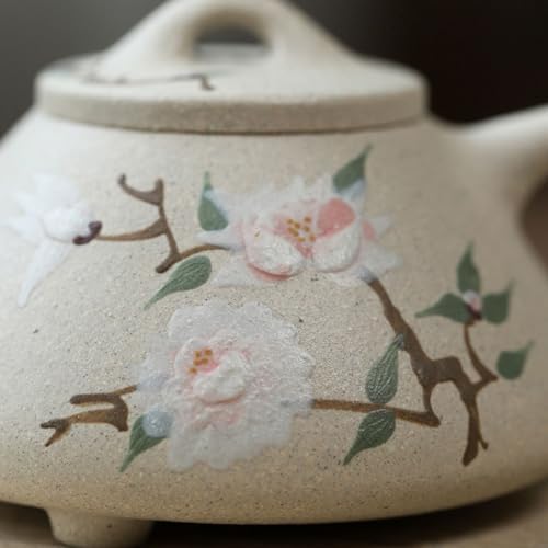 Tea Pots For Loose Tea Handmade Peony Teapot Tea Room Creative Purple Sand Pot Home Living Room Teapot Tea Set Tea Infuser Pot - Image 4
