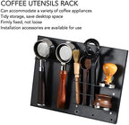 Coffee Tools Wall Mounted Rack, Iron Space Saving Coffee Handle Storage Holder with Installation Accessories for Cafe (Black) - Image 3
