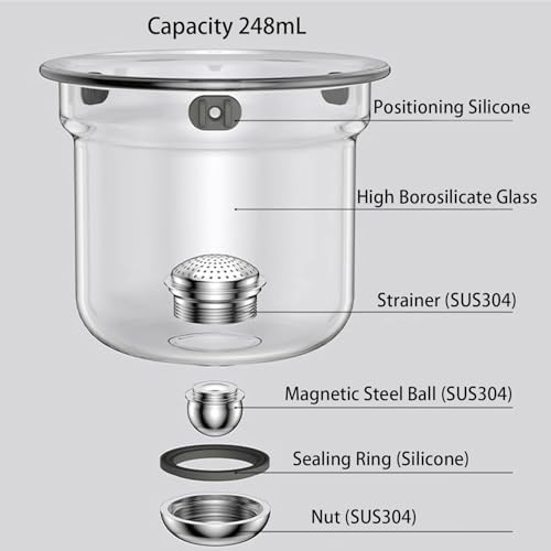 600ML Witchcraft Magic Glass Teapot with Infuser Strainer and Lid for Loose Leaf Tea Herbal, Magnetic Water Separation Tea Maker Kettle Clear Tea Pot (Without Cups) - Image 6