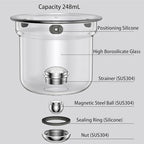 800ML Witchcraft Magic Glass Teapot with Infuser Strainer and Lid for Loose Leaf Tea Herbal, Magnetic Water Separation Tea Maker Kettle Clear Tea Pot (Without Cups) - Image 6