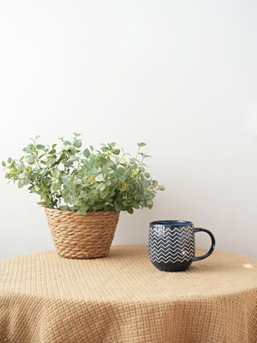 Bosmarlin Ceramic Coffee Mug Set of 4, 17 Oz, Coffee Cups with Big Handle, Microwave and Dishwasher Safe (Deep Blue, 17 Oz) - Image 5