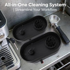 Coffee Portafilter Cleaner, Espresso Machine Coffee Maker Handle Cleaner with Brush and Scraper for Semi Automatic and Full Automatic Machines - Image 4