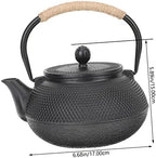 Cast Iron Teapot 800ml with Infuser and Handle Black - Image 2