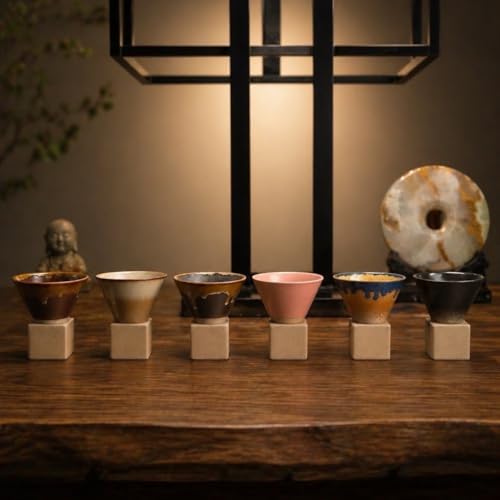 The Cone Cup Collection: Set of 6 Ceramic Cones/Same iconic sip. Meet the 3.4oz Cone Cup Set six bold cones, six square holders, one unforgettable coffee moment. Microwave & Dishwasher Safe - Image 3