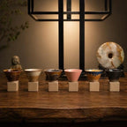 The Cone Cup Collection: Set of 6 Ceramic Cones/Same iconic sip. Meet the 3.4oz Cone Cup Set six bold cones, six square holders, one unforgettable coffee moment. Microwave & Dishwasher Safe - Image 3