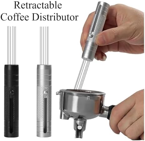 Espresso Stirring Needle Telescopic Coffee Stirrer Magnetic Needle Tamper Espresso Distributor Tool Barista Accessories WDT Tool(Black) - Image 2