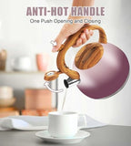 Tea Kettle for Stove Top, 3.2QT Whistling Tea Pots with Wood Parttern Handle, Stainless Steel Teapot for Home and Kitchen (Purple Gradient) - Image 5