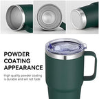 VEGOND 20 oz Tumbler Bulk with Handle Lid and Straw, Stainless Steel Insulated Travel Coffee Mug Set, Spill Proof Double Wall Metal Tumblers Cups, Dark Green 12 Pack - Image 6