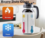 Cold Brew Coffee Maker Half Gallon 2 Set Glass Mason Jar Pitcher With Spout Lid Filter 2 Quart Wide Mouth Iced Tea Brewing Jug Heavy Duty Handle Airtight & Leak-Proof Pitcher For Fridge Sun Tea 64 OZ - Image 6