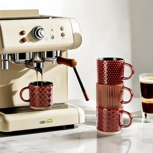 GBhome 6 OZ Coffee Mugs with Saucer and Stand, Ceramic Espresso Coffee Cup - Image 2