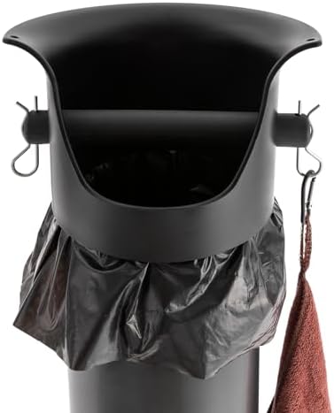 Knock Box for Espresso Coffee Grounds, Coffee Knock Box with Non-Slip Base & 2 Hooks, 18L Large Capacity Espresso Dump Bin, Commercial Floor Standing Knockbox for Kitchen, Coffee Shop, Bar (Black) - Image 5