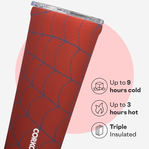 Corkcicle Insulated Tumbler with Lid, 24 oz, Marvel Spider-Man - Image 3