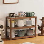 3-Tier Solid Wood Coffee Mug Display Rack, Kitchen Cabinet Storage, Multi-Functional Seasoning, Cup Holder for Kitchen, Office or Living Room by Unknown