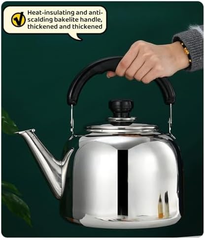 Stainless Steel Tea Pot Whistling Tea Kettles 316 Food Grade Teapot With Ergonomic Handle Suitable For Gas Induction Electric Stovetops - Image 4