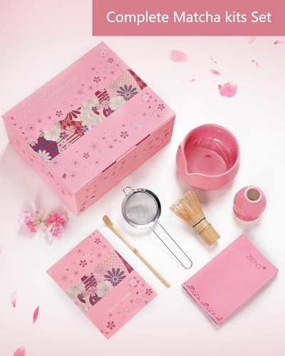 ZENS Premium Matcha Whisk Set, 6pcs Matcha Kit with Matcha Tools, Pink - Image 6