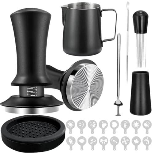 22 PCS Espresso Accessories Kit，53mm Coffee Tamper Set ，Barista Kit - with Frothing Pitcher WDT Tool Stirrer Tamper Mat Coffee Stencils Latte Art Pen by Unknown