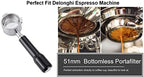 51mm Bottomless Portafilter Compatible with DeLonghi EC680 EC685 Espresso Machine Stainless Steel Portafilter Along with Espresso Filter Basket Coffee Bottomless Handle-ABS Plastic - Image 6