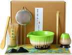 Matcha Whisk Set, 14oz Ceramic Matcha Bowl with Spout, Bamboo Whisk, Whisk Holder, Scoop, Sifter - 8Pcs Elegant Matcha Set for Gifting and Personal Use Bright Green by Unknown