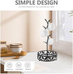 VALICLUD Xmas Coffee Mug Tree Holder Stand, Iron Rack with Tray - Image 3