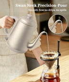 Gooseneck Electric Kettle 1L, 1000W, Pour-Over Coffee & Tea (Gold) - Image 7