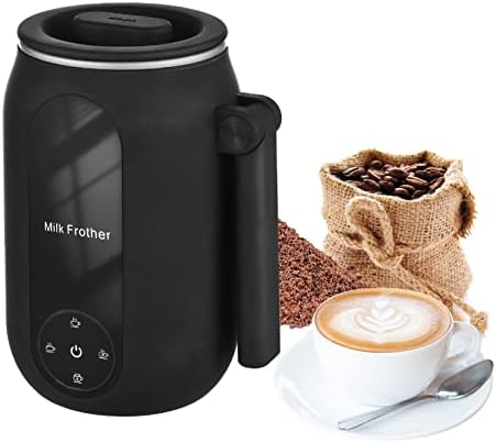 4 in 1 Milk Frother, 500W Electric Heater, 450ML Automatic Milk Frother, for Coffee, Macchiato, Cappuccino, Chocolate, Silent Function, Foldable Handle (US Plug) by HURRISE