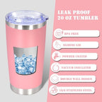 20 oz Tumbler Insulated Tumblers Stainless Steel Coffee Mug,Pink 6PCS - Image 3