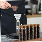 Coffee Bean Container, Single Dose Coffee Bean Storage, 12 Tubes Glass Storage with Wooden Stand, Leakproof Moisture-Proof Espresso with Lids for Tea, Spices - Image 2
