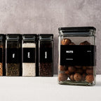 APT 1101 Glass Storage Jars with Bamboo Lid, glass canisters with airtight lids, Clear jars with lids for Spice, Cookie, Candy, Tea, Coffee Bean and Rice (Black, 26 oz, Set of 6) - Image 3