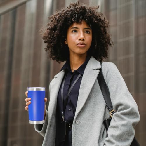 20oz Tumbler Insulated Tumblers Vacuum Coffee Mug with Lid Dark Blue 6Pack - Image 2