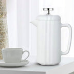 Easyworkz Porcelain French Press 34 fl oz, Coffee Tea Maker with Stainless Steel Plunger 1000 ml, Ivory - Image 5