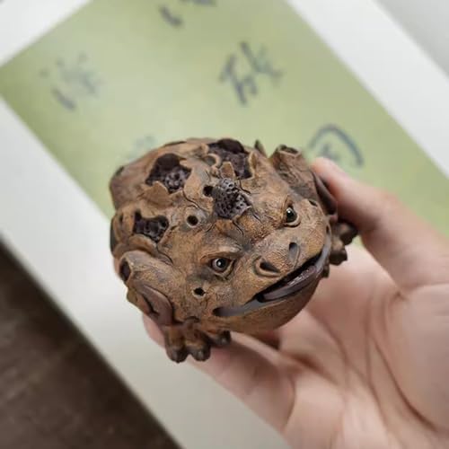 Tea Pet Creative Tree Bark Golden Toad Purple Sand Tea Pet Desktop Ornaments Tea Set Tea Tray Tea Play Fully Handmade Statue Gongfu Tea Set - Image 4