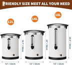 100-Cup (14L / 3.8 Gallon) Commercial Coffee Urn – Stainless Steel Electric Hot Beverage Dispenser with Double-Wall Insulation, Ideal for Weddings, Parties, Catering, and Buffets - Image 2