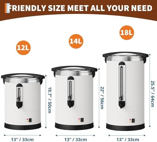 80-Cup (12l / 3.2 Gallon) Commercial Coffee Urn – Stainless Steel Electric Hot Beverage Dispenser with Double-Wall Insulation, Ideal for Weddings, Parties, Catering, and Buffets - Image 2