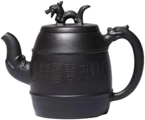 Tea Kettle 420ml Purple Clay Teapot Master Handmade Dragon Pot Raw Ore Black Mud Kettle with Infuser Zisha Teaset Ceramic Tea Infuser by Unknown