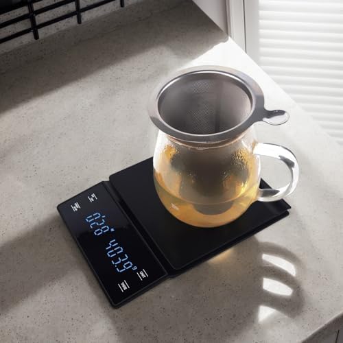 Cooking Scale - Meal Prep Scale, Compact Kitchen Scale | High Precision Scale, Coffee Scale with Timer, Digital espreso Scale, Touch Screen Coffee Scale, Multifunctional Kitchen Scale for Restaurant - Image 3