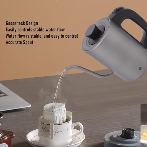 Gooseneck Electric Kettle 600W 0.8L Fast Boil Pour Over Kettle with Auto Shut Off Dry Boil Protection for Coffee and Tea (US Plug 110V) - Image 2