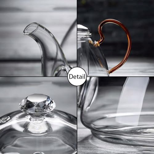 Removable Glass teapot with Infuser Home Tea Brewer Tea Set Large Capacity Portable Tea Kettle Container Cleanable (with Cup 700ml) - Image 7