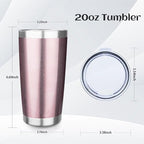 StarSpeed 8 Pack 20oz Stainless Steel Travel Coffee Tumbler,Rose Gold - Image 2
